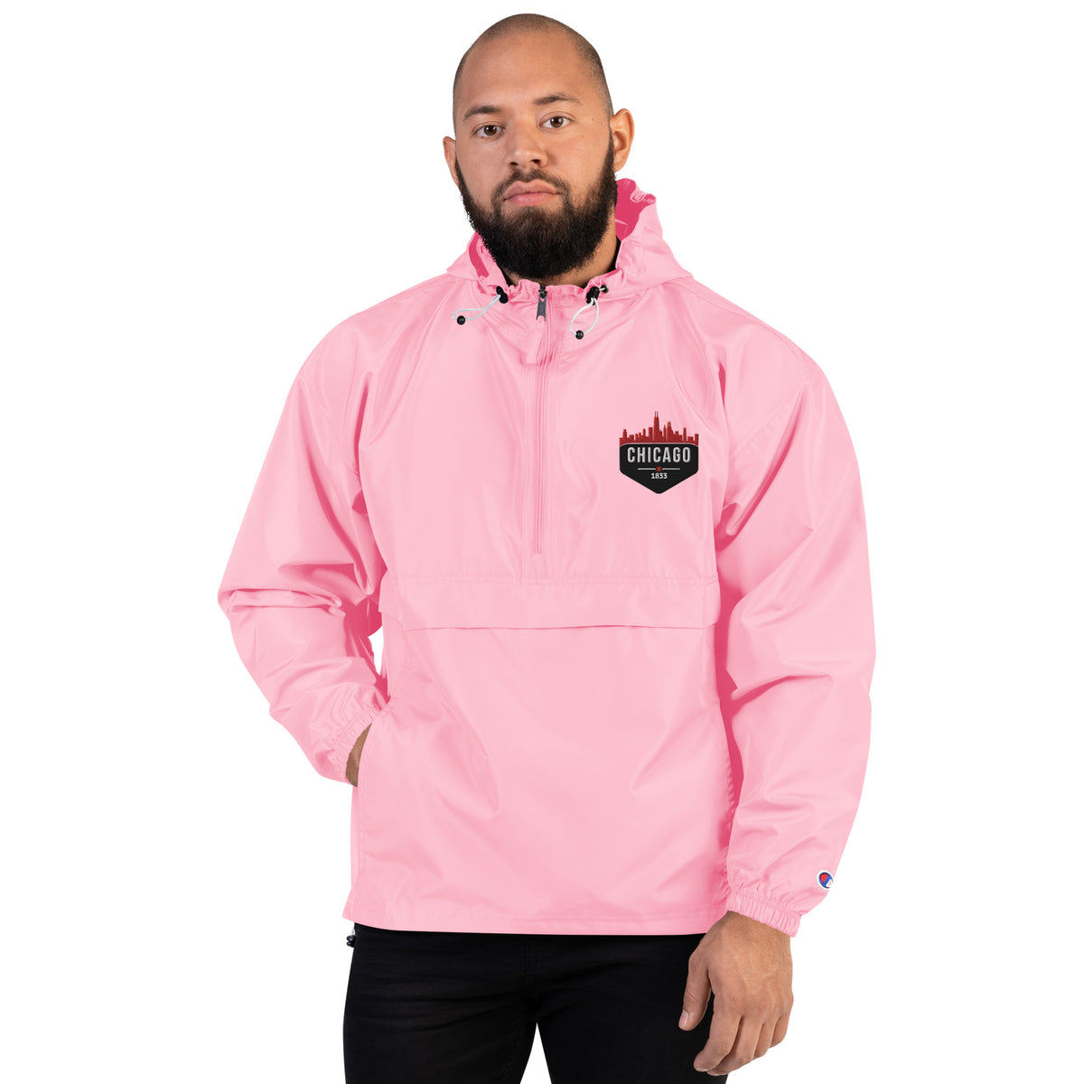 Champion Packable Jacket | Embroidered Chicago Bulls Theme
