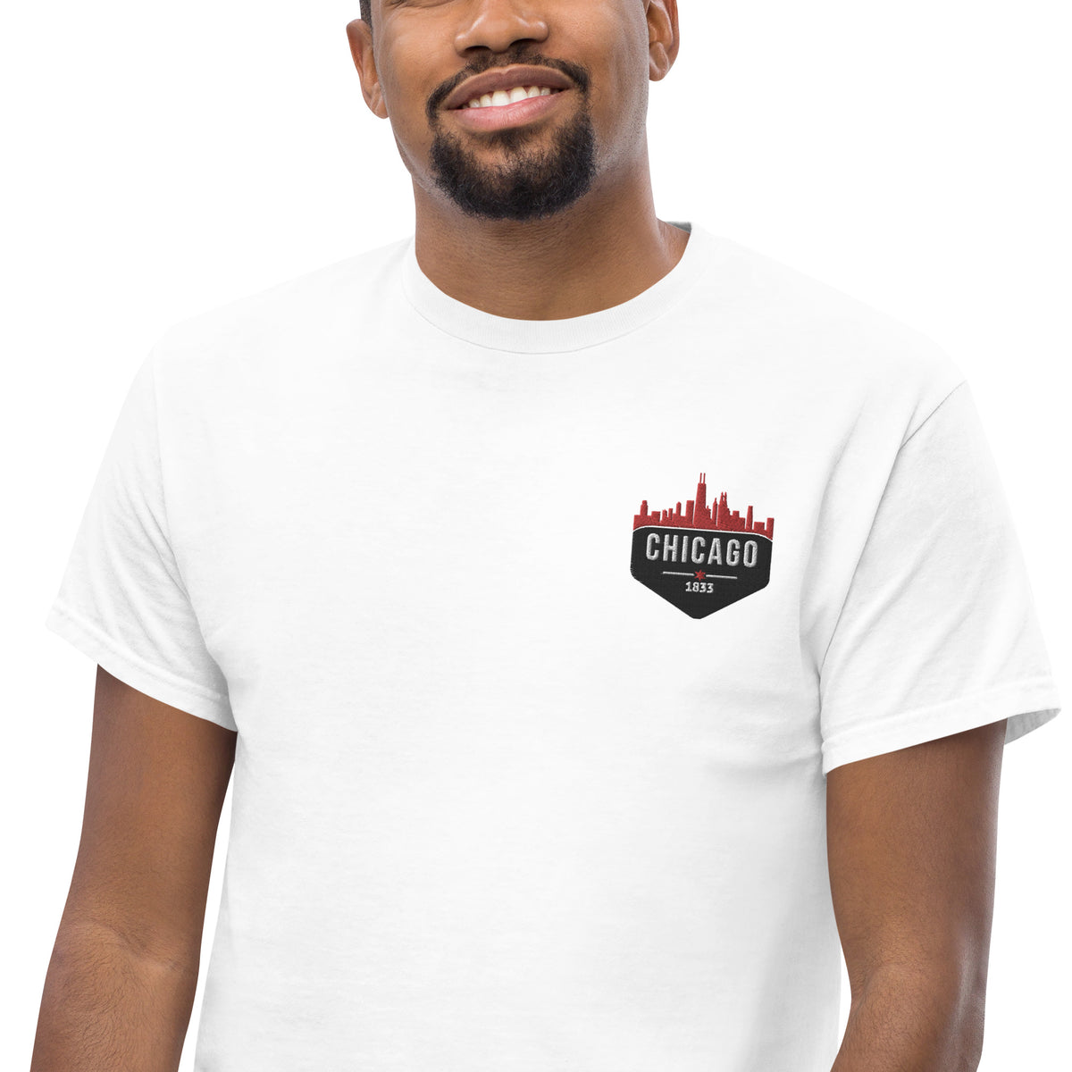 Men's Classic Tee | Embroidered Chicago Bulls Theme Patch