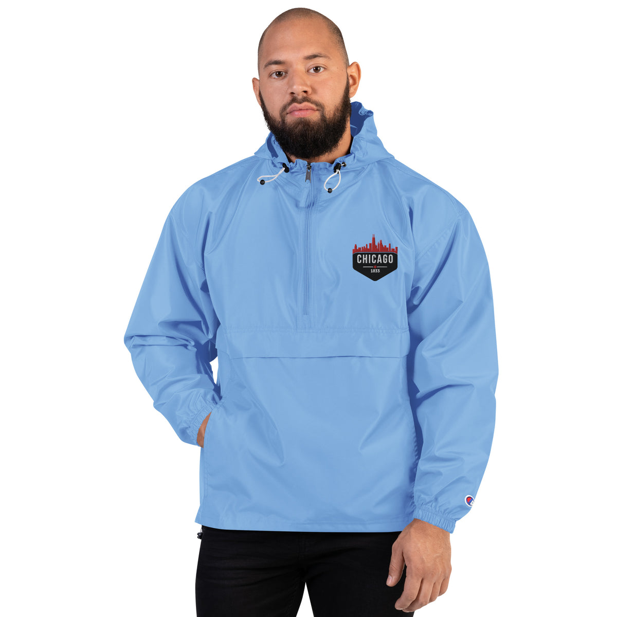 Champion Packable Jacket | Embroidered Chicago Bulls Theme