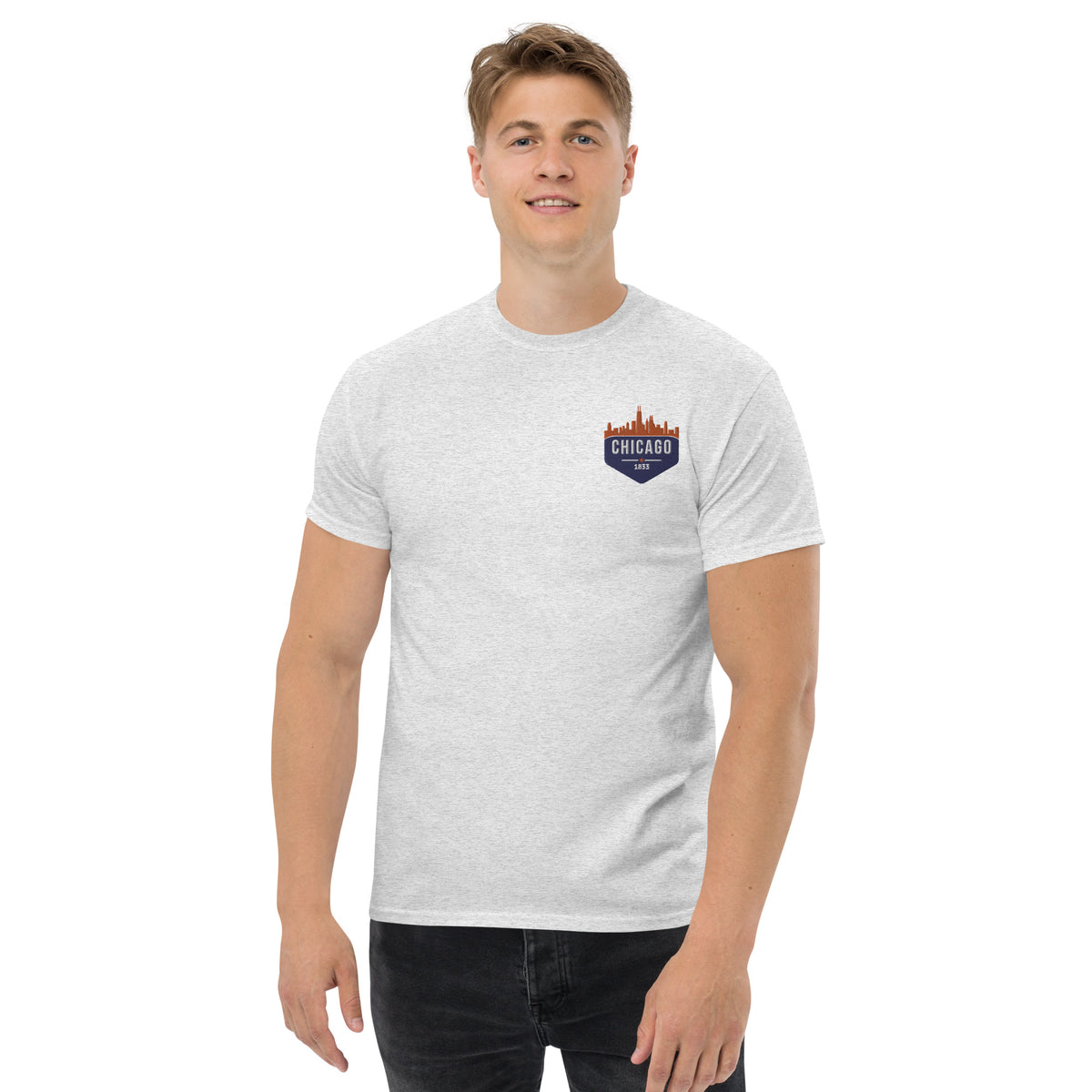 Men's Classic Tee | Embroidered Chicago Bears Theme Patch