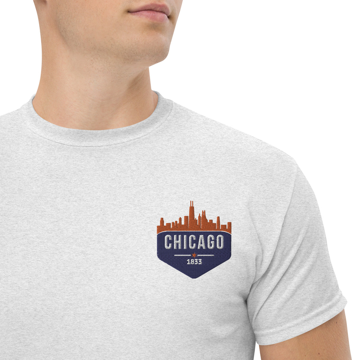 Men's Classic Tee | Embroidered Chicago Bears Theme Patch