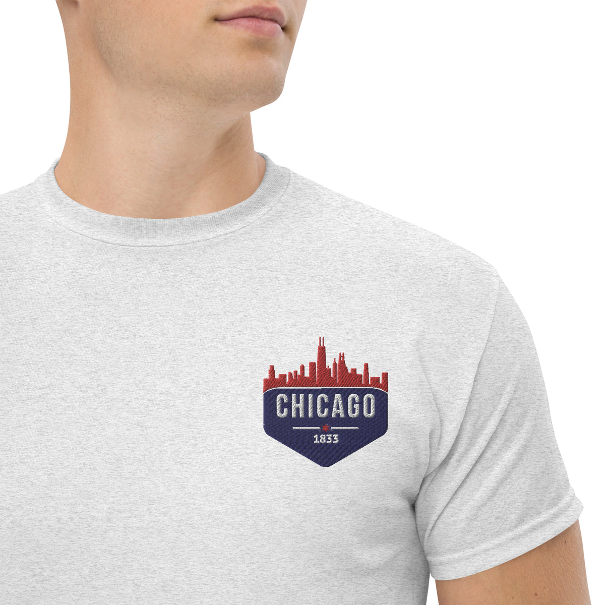 Men's Classic Tee | Embroidered Chicago Cubs Theme Patch