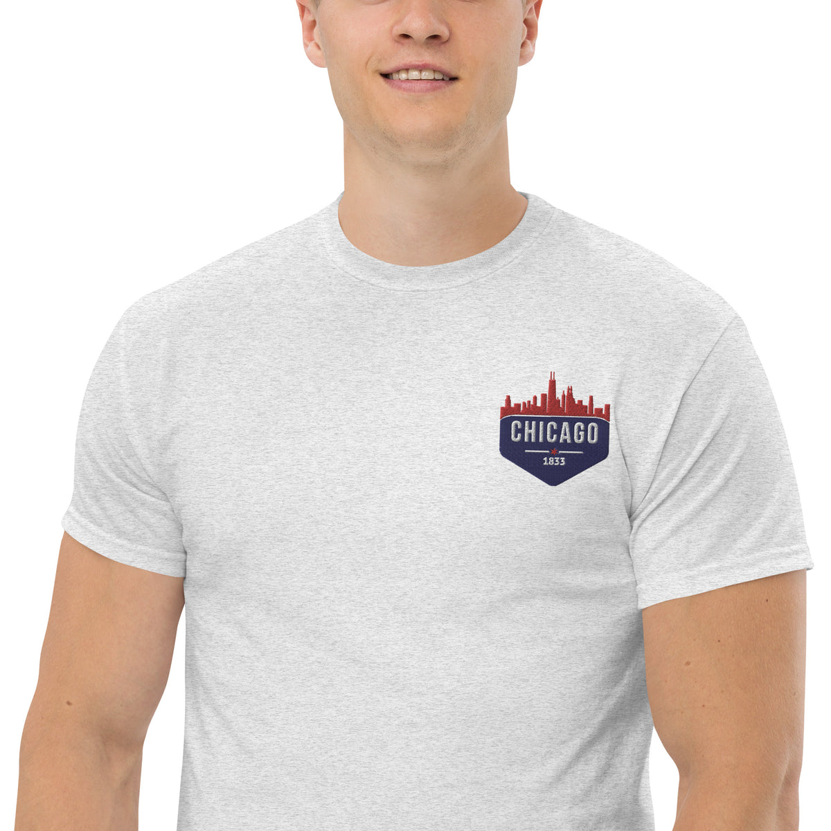 Men's Classic Tee | Embroidered Chicago Cubs Theme Patch
