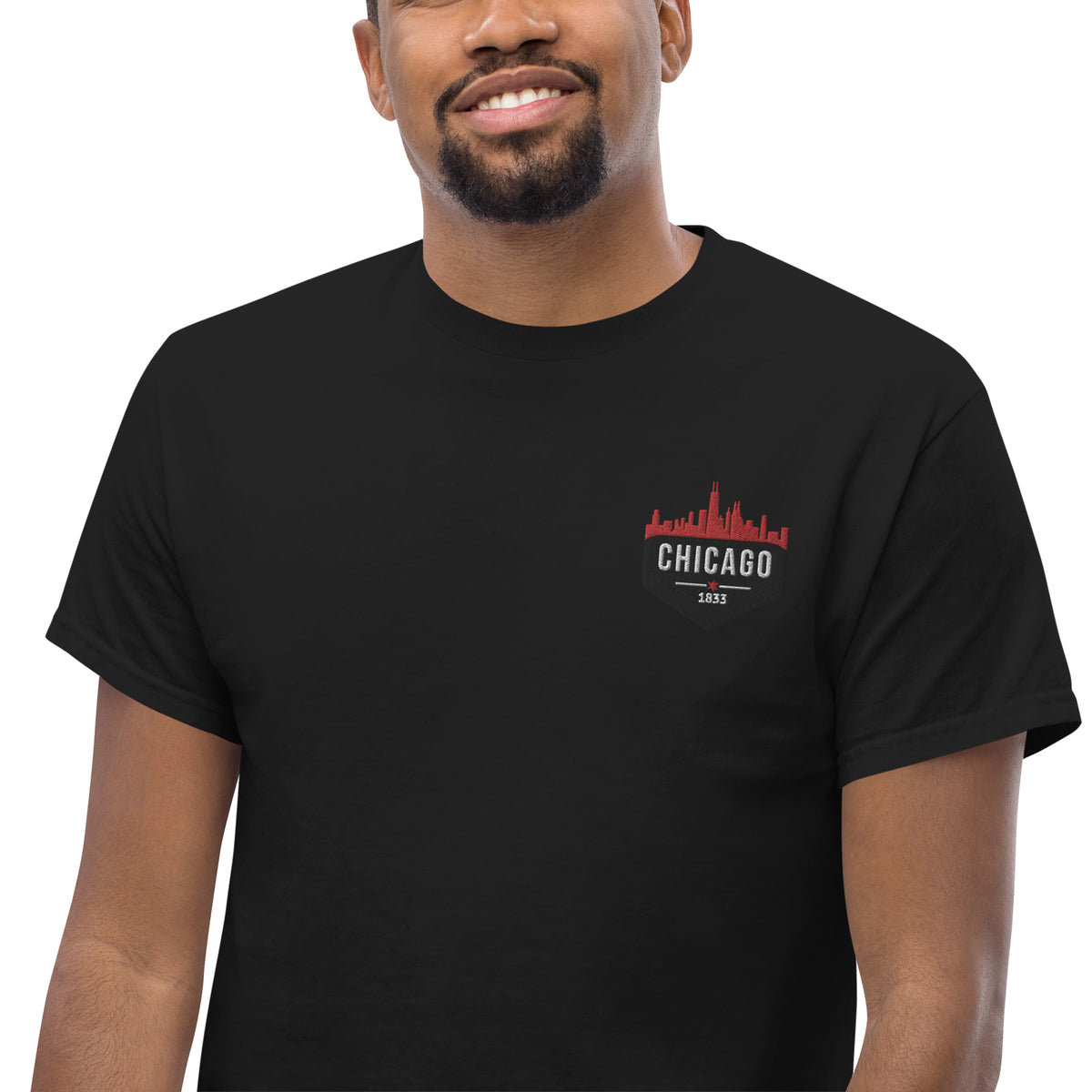 Men's Classic Tee | Embroidered Chicago Bulls Theme Patch