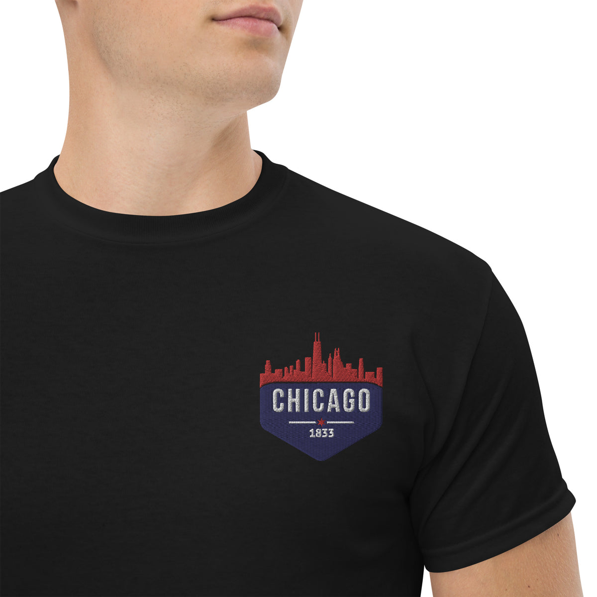 Men's Classic Tee | Embroidered Chicago Cubs Theme Patch