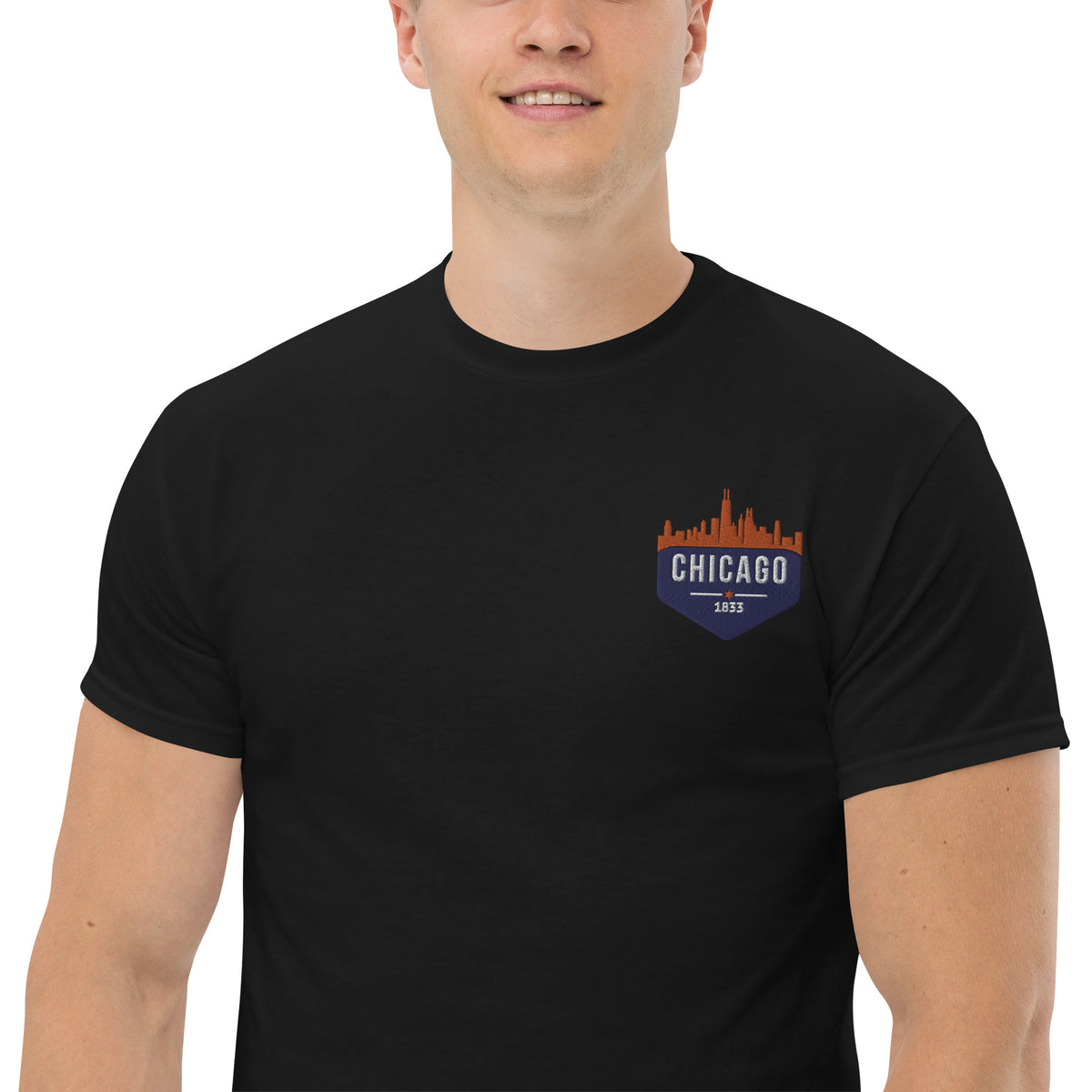 Men's Classic Tee | Embroidered Chicago Bears Theme Patch