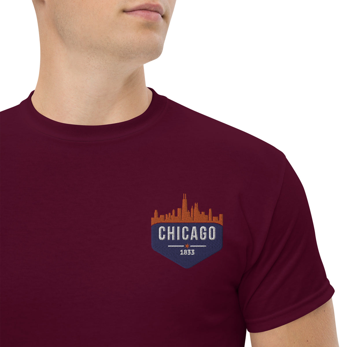 Men's Classic Tee | Embroidered Chicago Bears Theme Patch