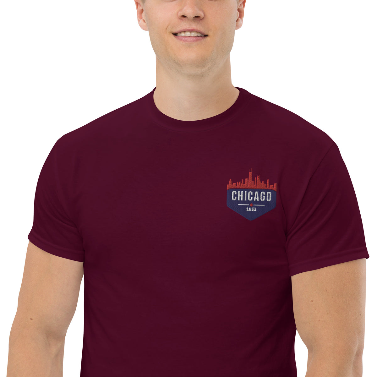 Men's Classic Tee | Embroidered Chicago Cubs Theme Patch