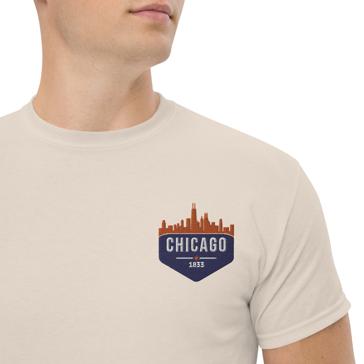 Men's Classic Tee | Embroidered Chicago Bears Theme Patch