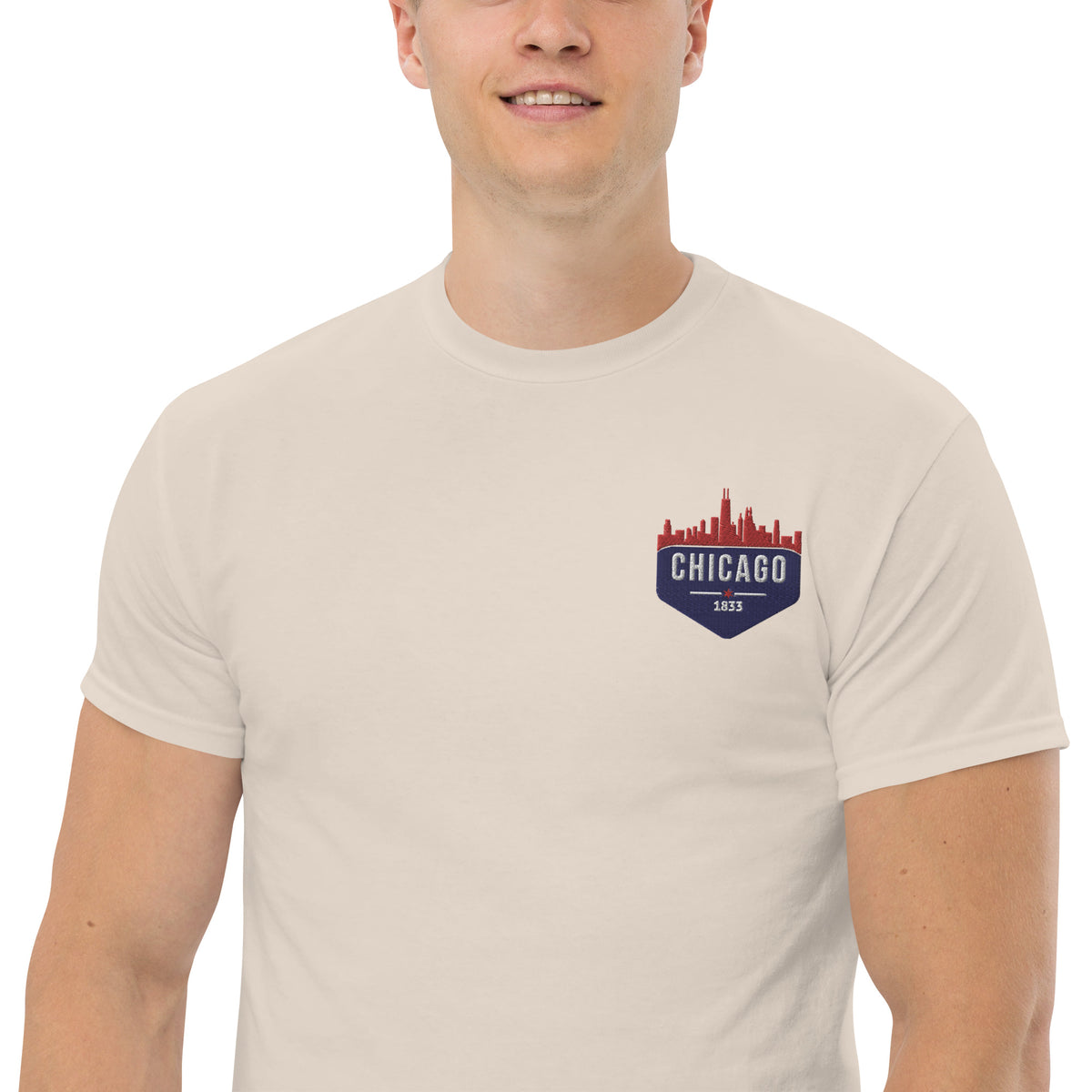 Men's Classic Tee | Embroidered Chicago Cubs Theme Patch