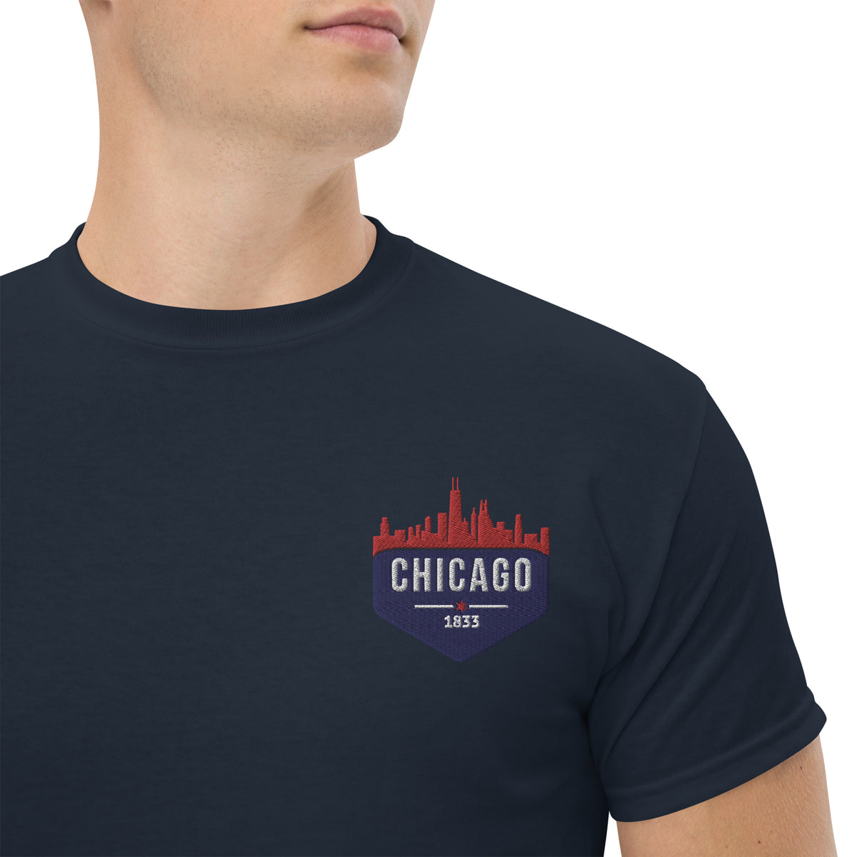 Men's Classic Tee | Embroidered Chicago Cubs Theme Patch