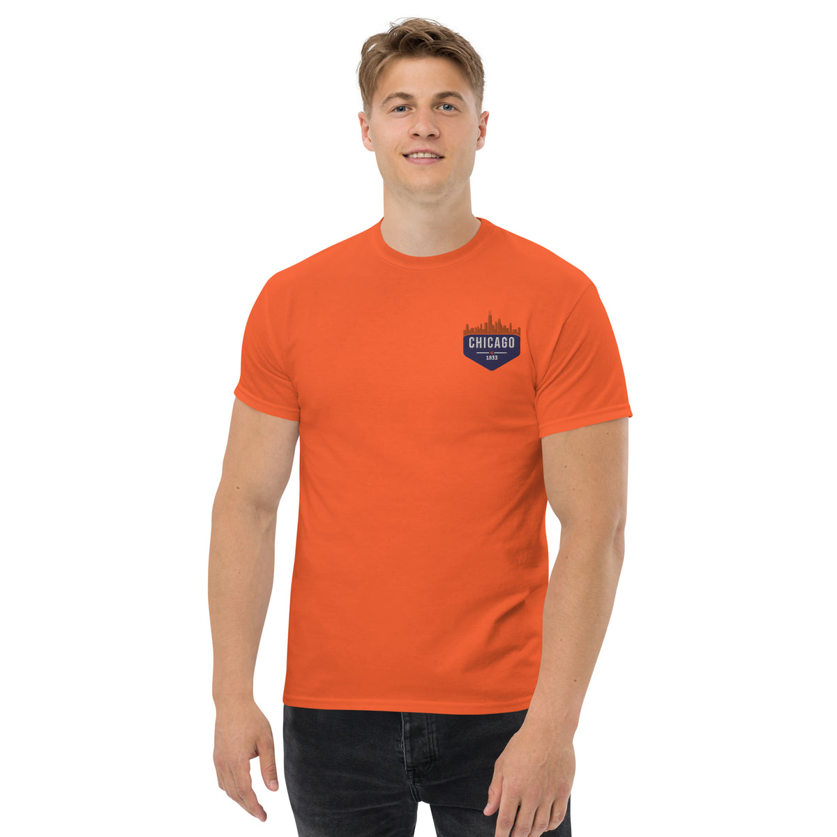 Men's Classic Tee | Embroidered Chicago Bears Theme Patch