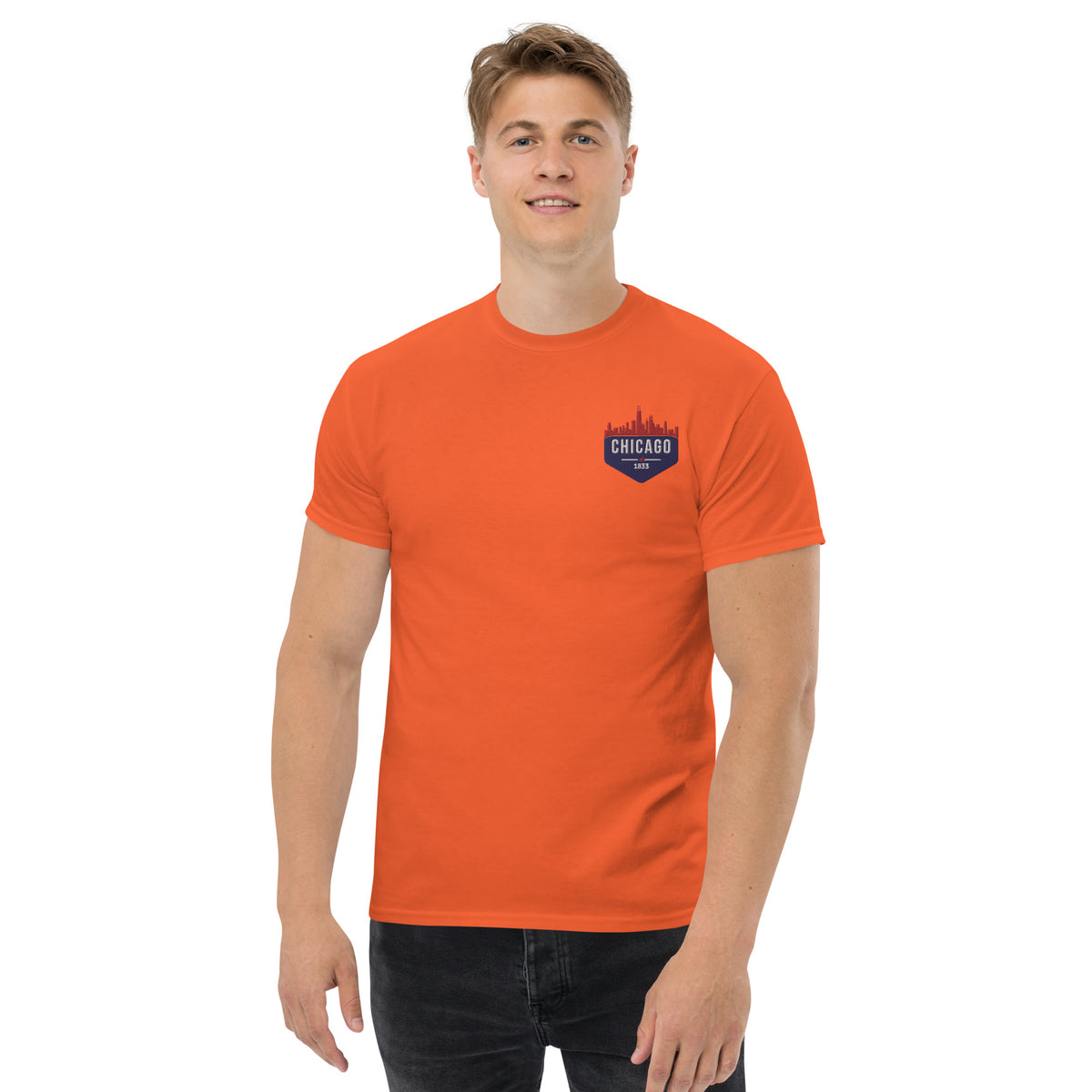 Men's Classic Tee | Embroidered Chicago Cubs Theme Patch