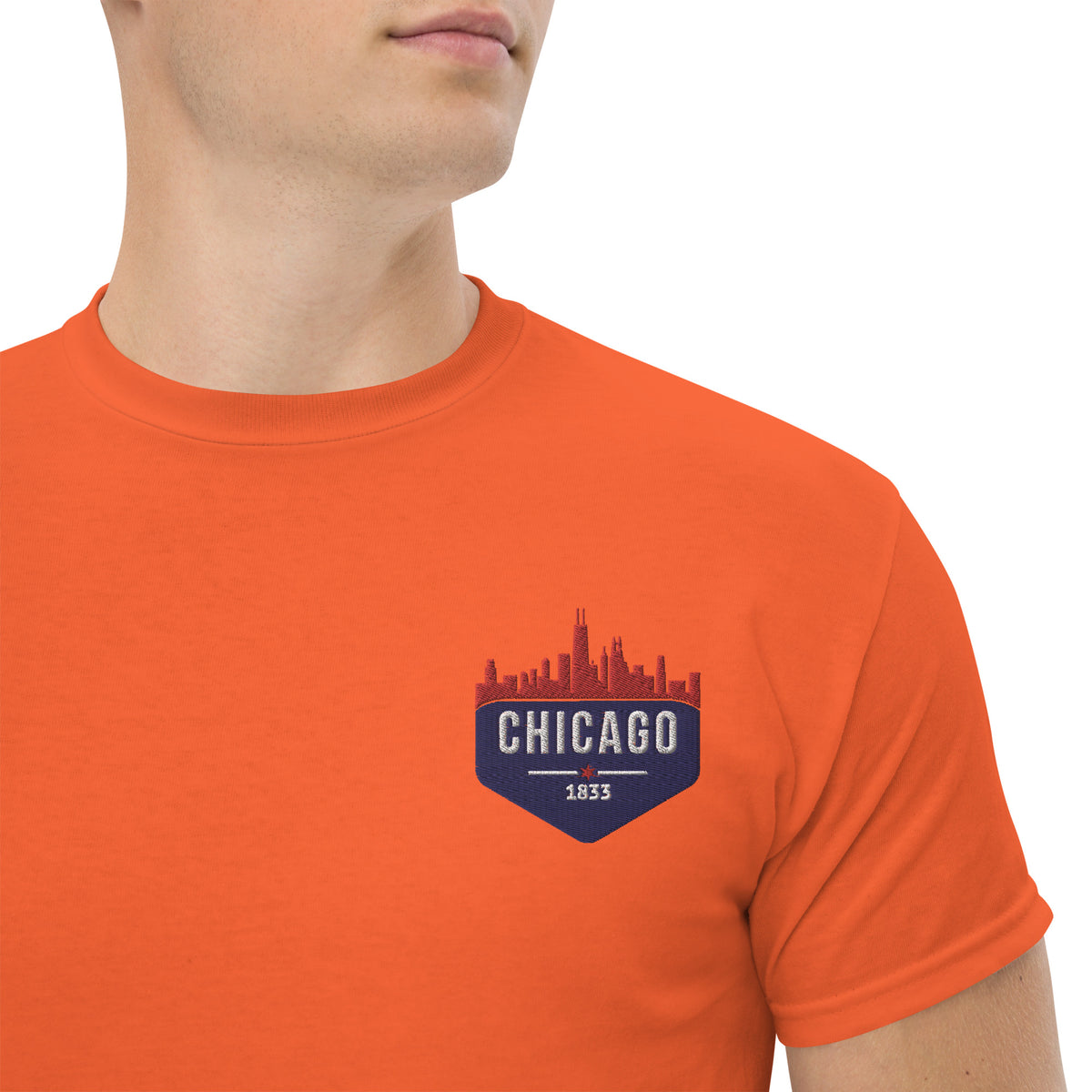 Men's Classic Tee | Embroidered Chicago Cubs Theme Patch