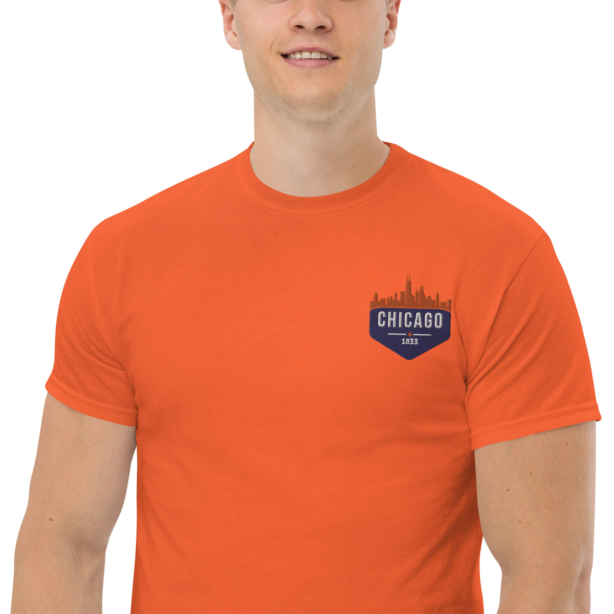 Men's Classic Tee | Embroidered Chicago Bears Theme Patch