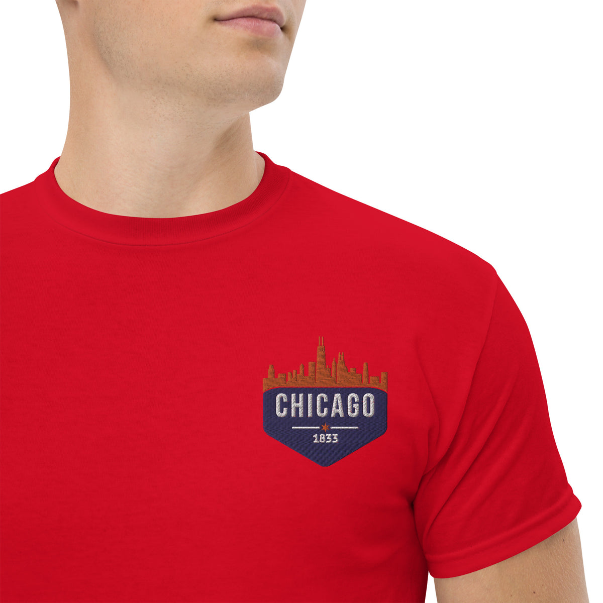 Men's Classic Tee | Embroidered Chicago Bears Theme Patch