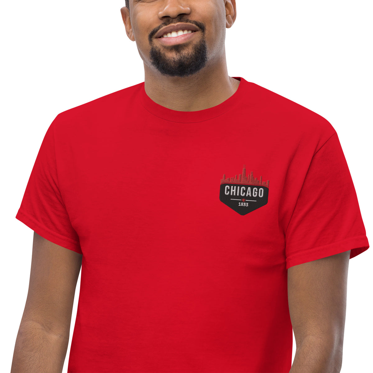 Men's Classic Tee | Embroidered Chicago Bulls Theme Patch