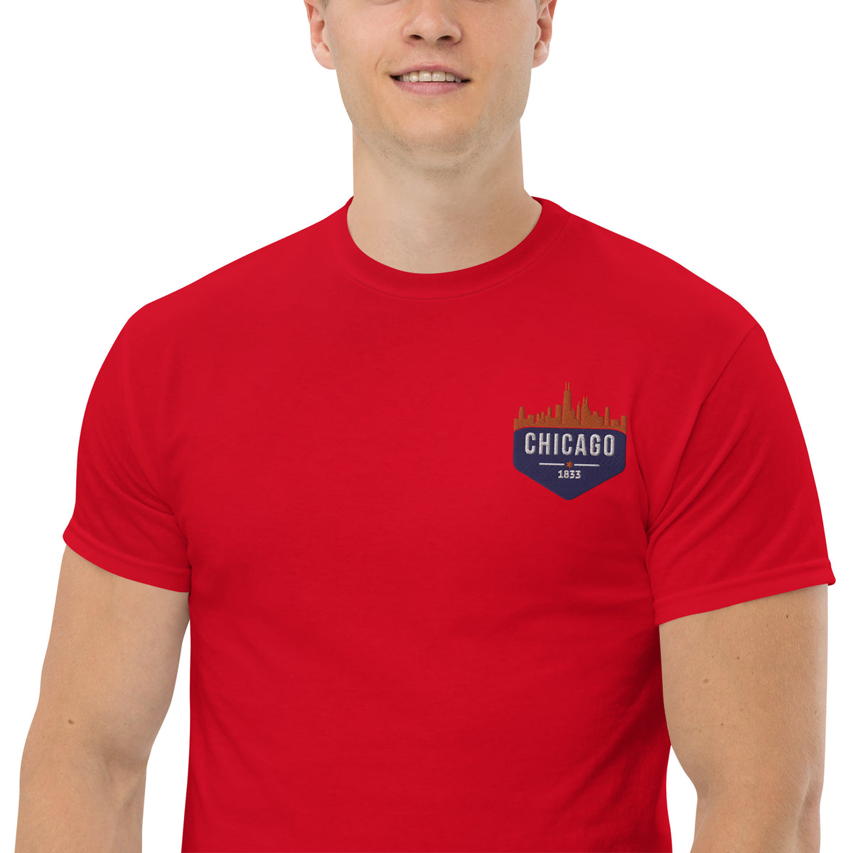 Men's Classic Tee | Embroidered Chicago Bears Theme Patch