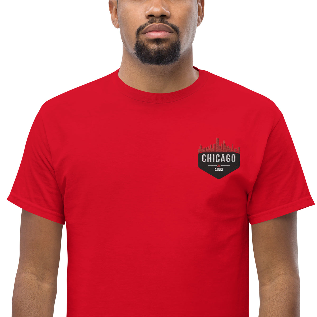 Men's Classic Tee | Embroidered Chicago Bulls Theme Patch