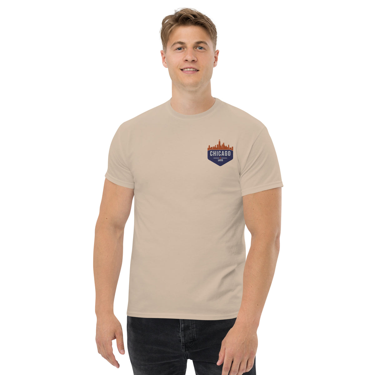 Men's Classic Tee | Embroidered Chicago Bears Theme Patch