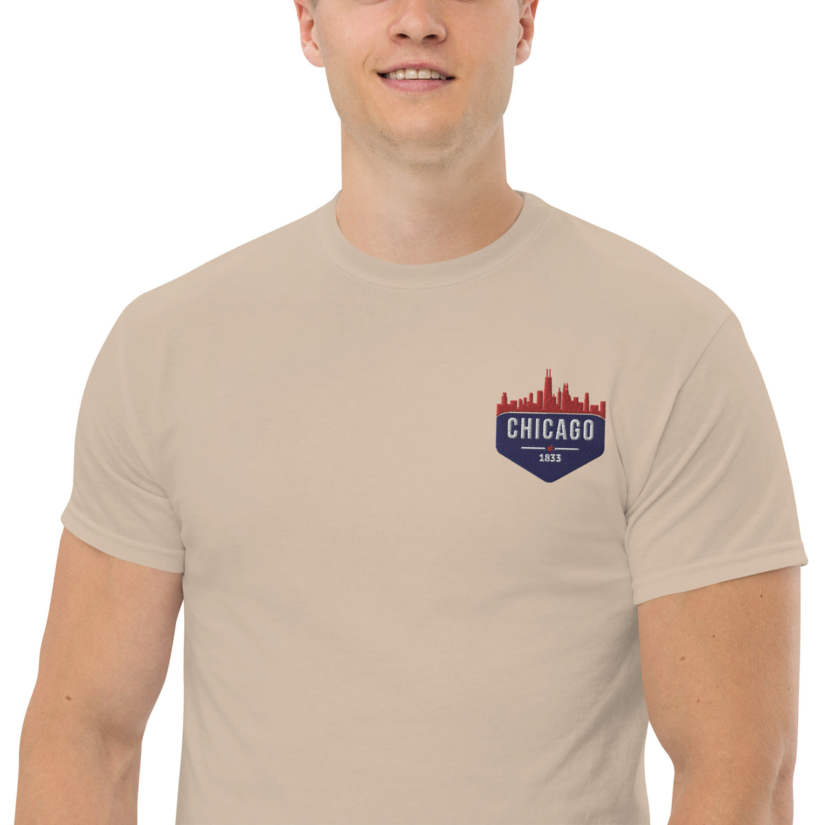 Men's Classic Tee | Embroidered Chicago Cubs Theme Patch
