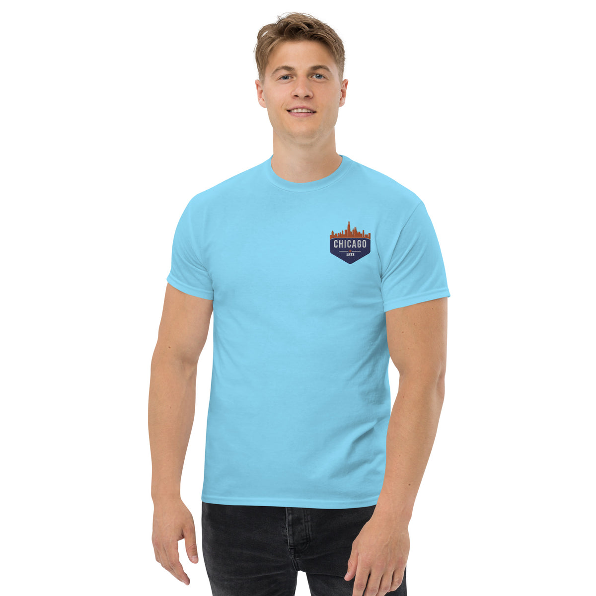 Men's Classic Tee | Embroidered Chicago Bears Theme Patch
