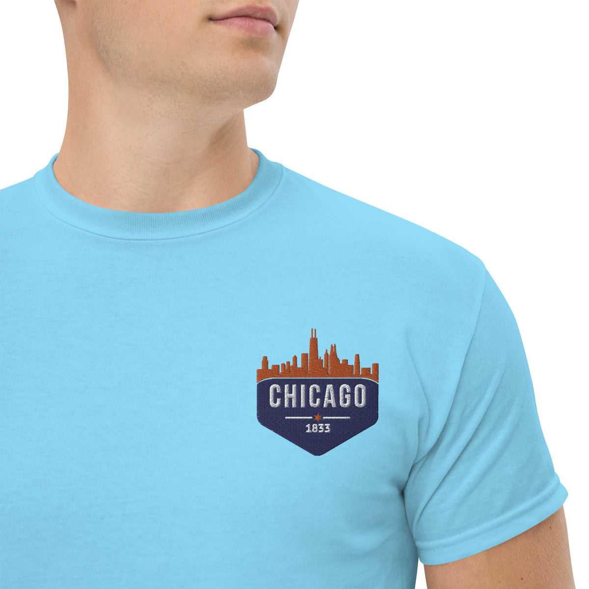 Men's Classic Tee | Embroidered Chicago Bears Theme Patch