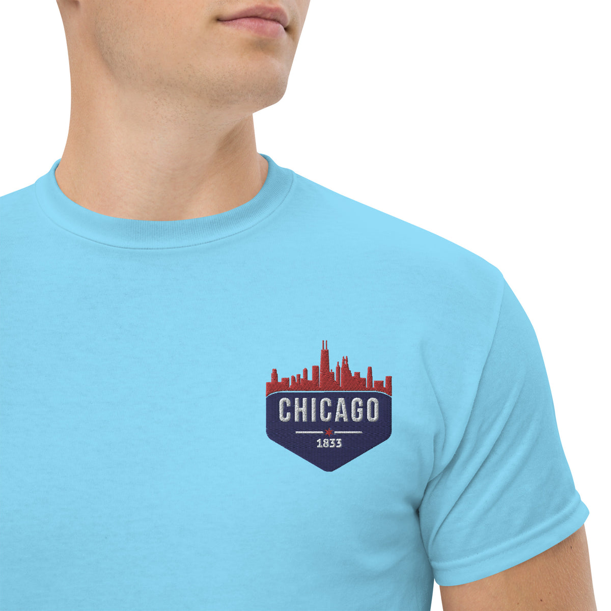 Men's Classic Tee | Embroidered Chicago Cubs Theme Patch