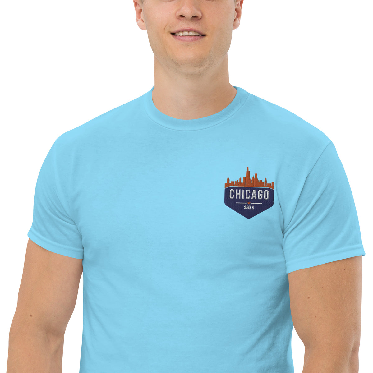Men's Classic Tee | Embroidered Chicago Bears Theme Patch