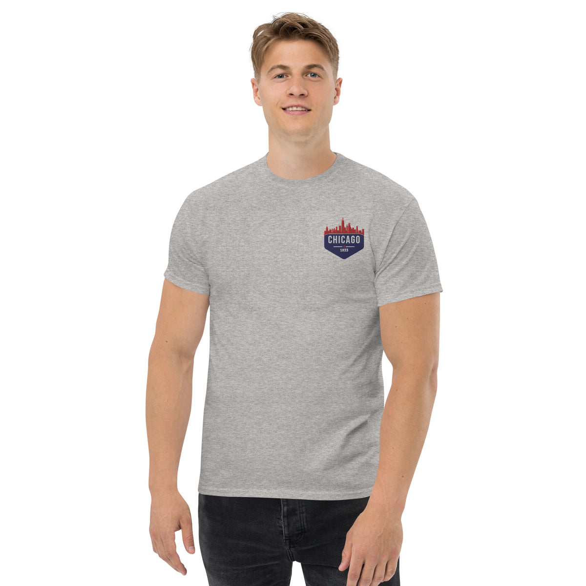 Men's Classic Tee | Embroidered Chicago Cubs Theme Patch