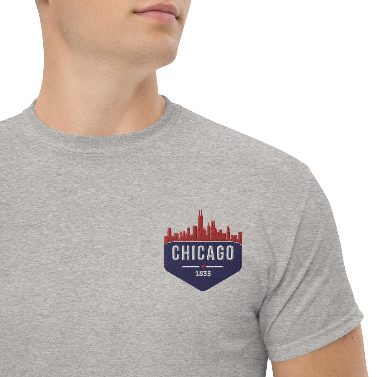 Men's Classic Tee | Embroidered Chicago Cubs Theme Patch