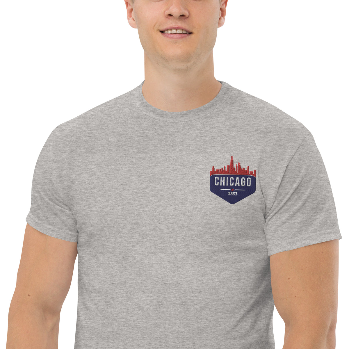 Men's Classic Tee | Embroidered Chicago Cubs Theme Patch