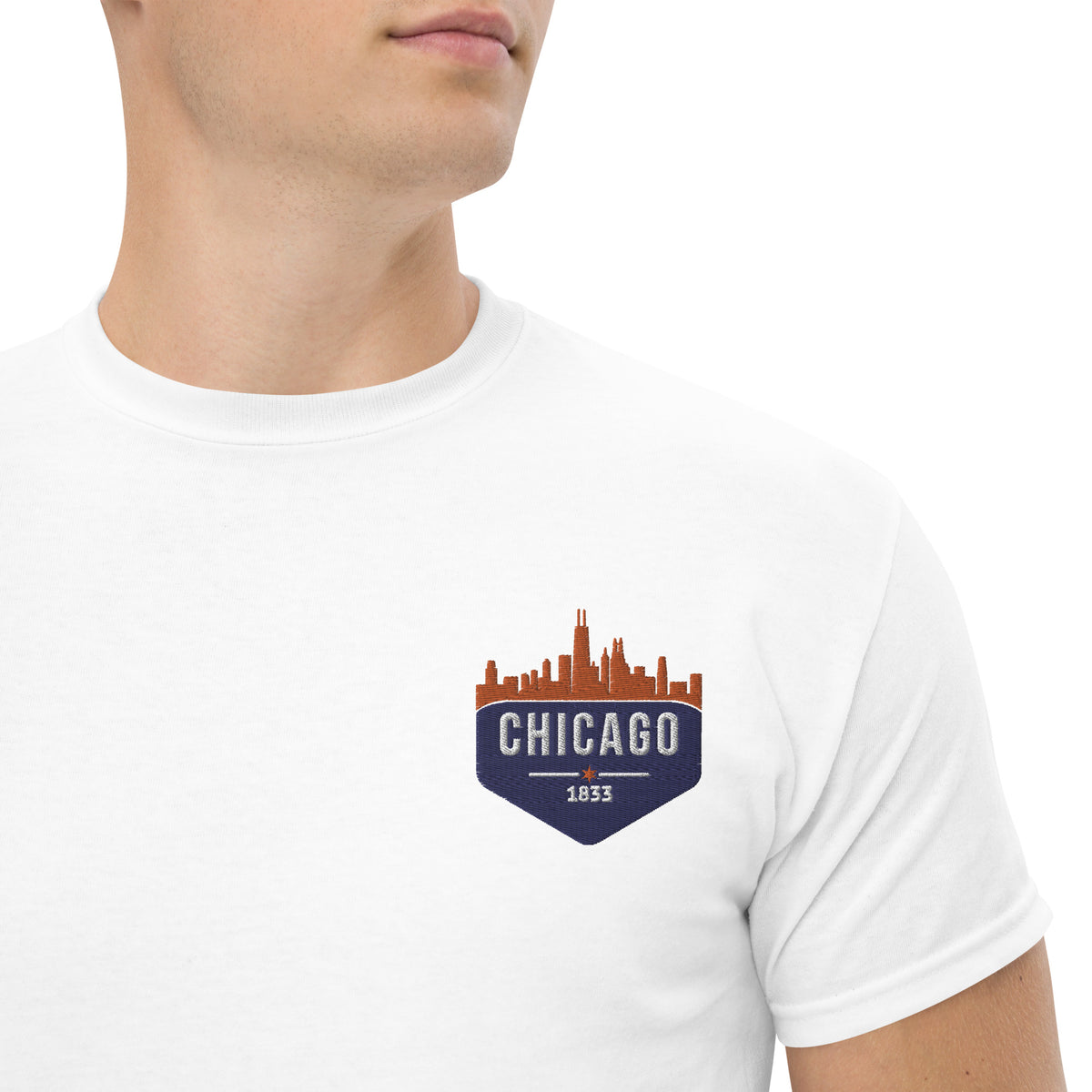 Men's Classic Tee | Embroidered Chicago Bears Theme Patch