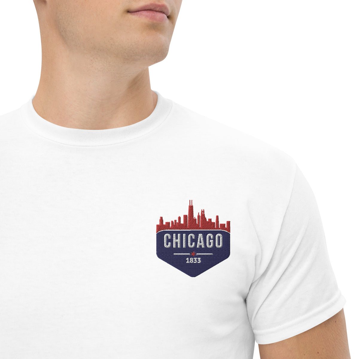 Men's Classic Tee | Embroidered Chicago Cubs Theme Patch