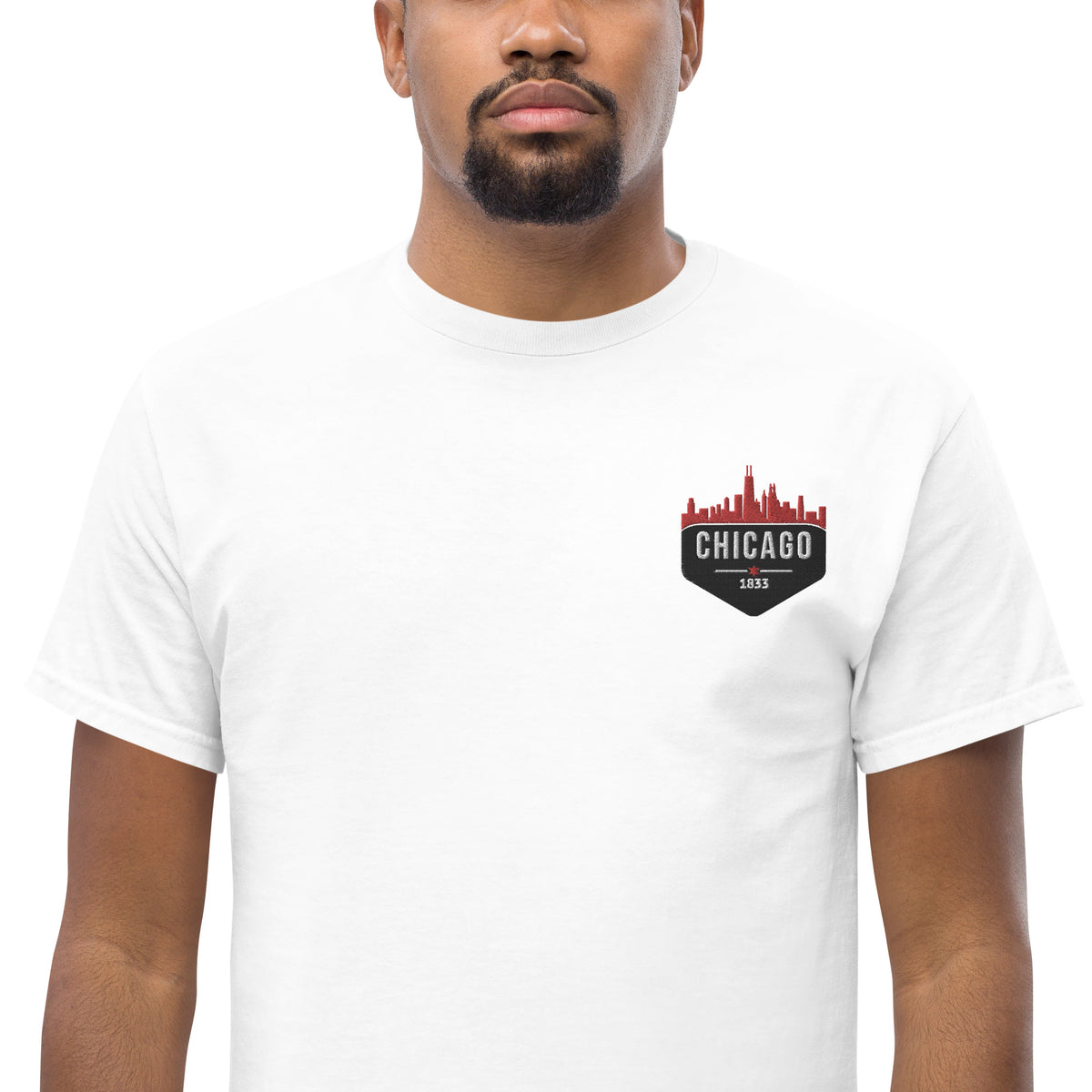 Men's Classic Tee | Embroidered Chicago Bulls Theme Patch