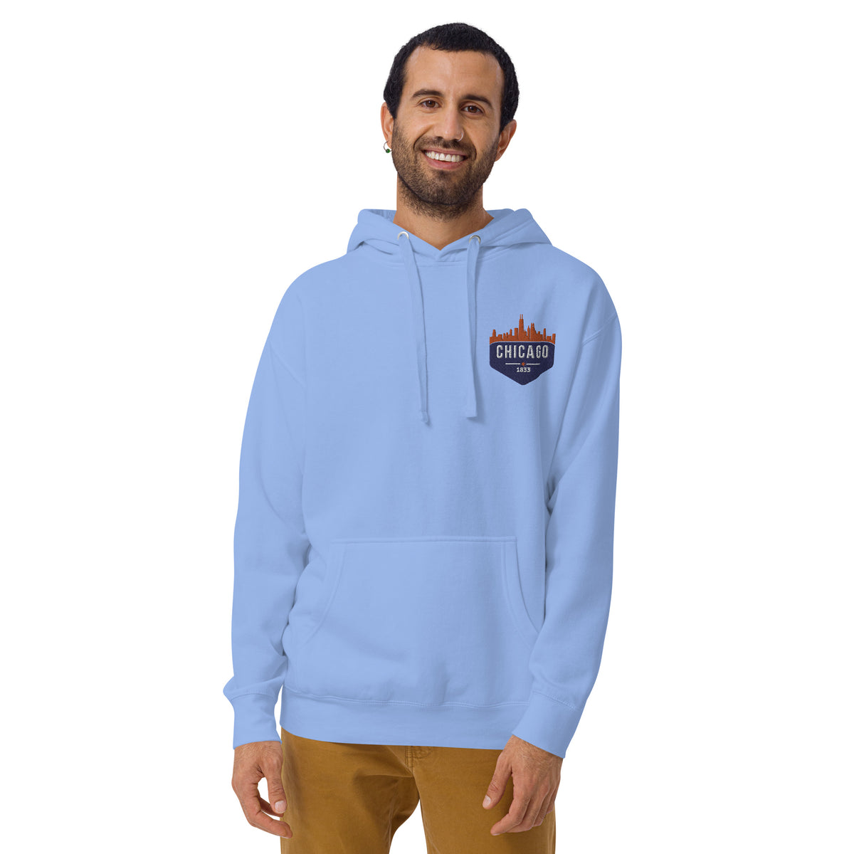 Men's Hoodie | Embroidered Chicago Bears Theme Patch