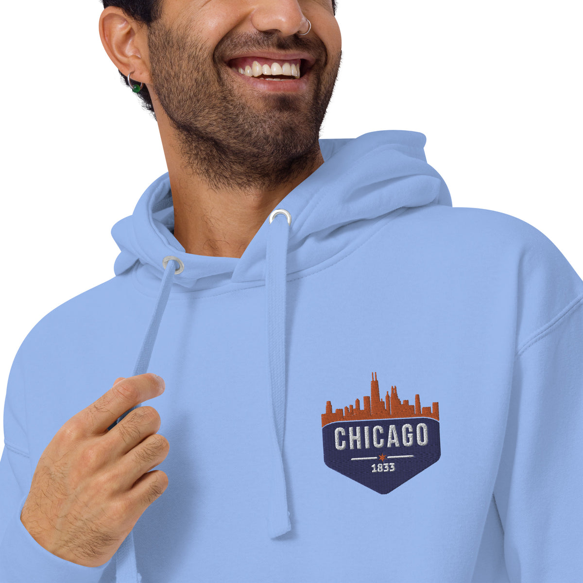 Men's Hoodie | Embroidered Chicago Bears Theme Patch