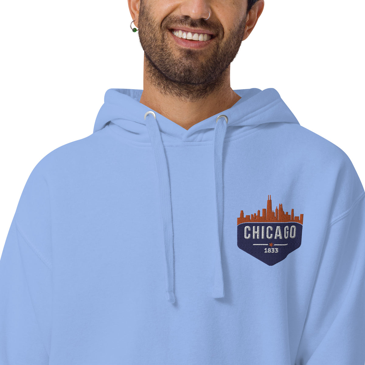 Men's Hoodie | Embroidered Chicago Bears Theme Patch