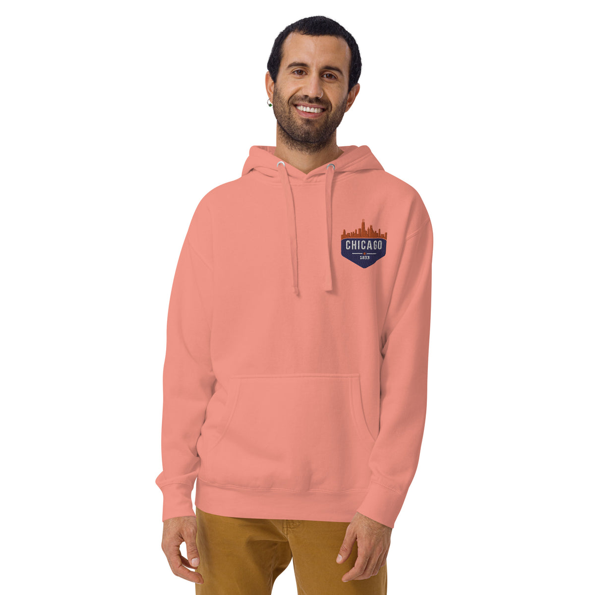 Men's Hoodie | Embroidered Chicago Bears Theme Patch