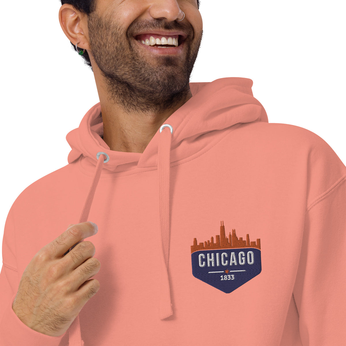 Men's Hoodie | Embroidered Chicago Bears Theme Patch