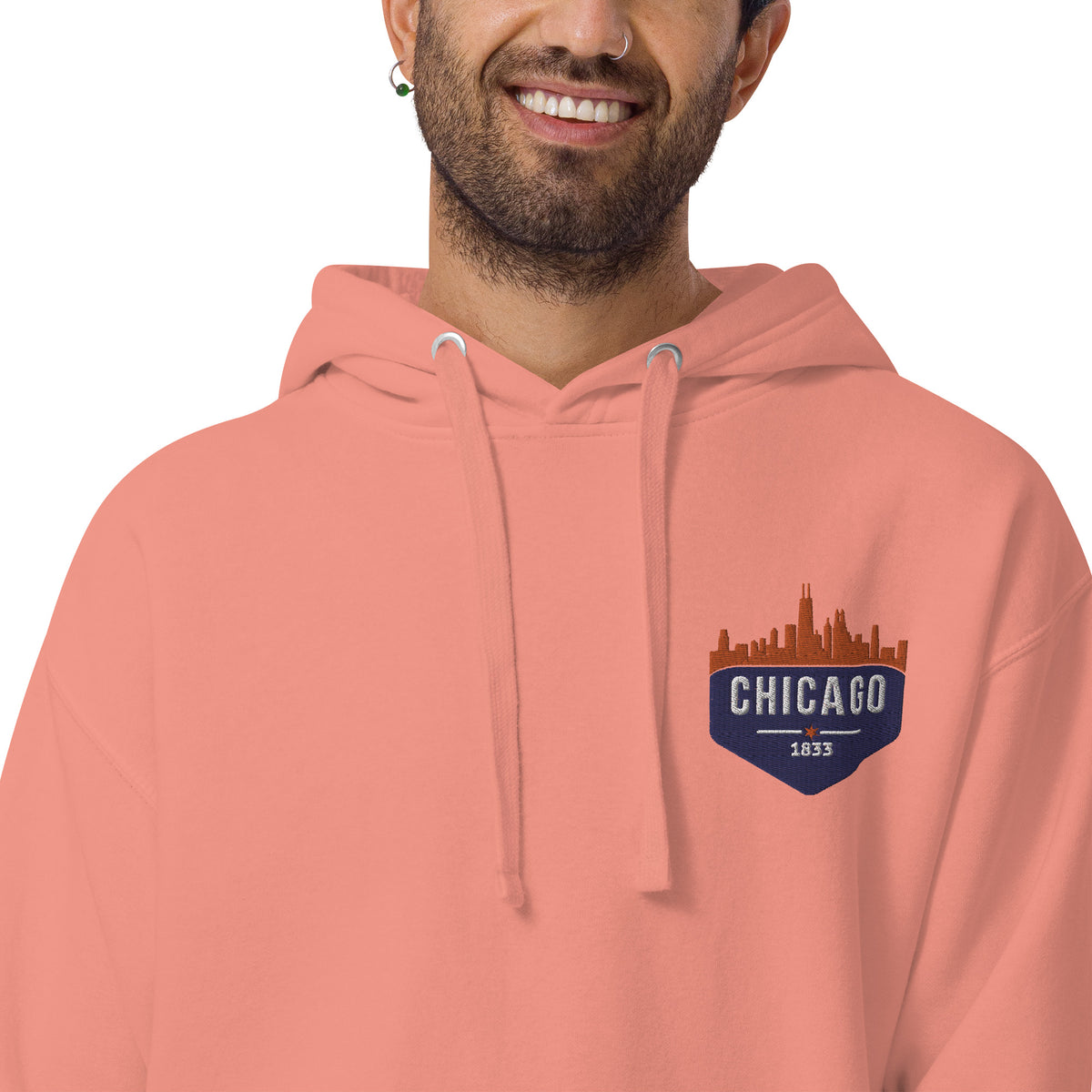Men's Hoodie | Embroidered Chicago Bears Theme Patch