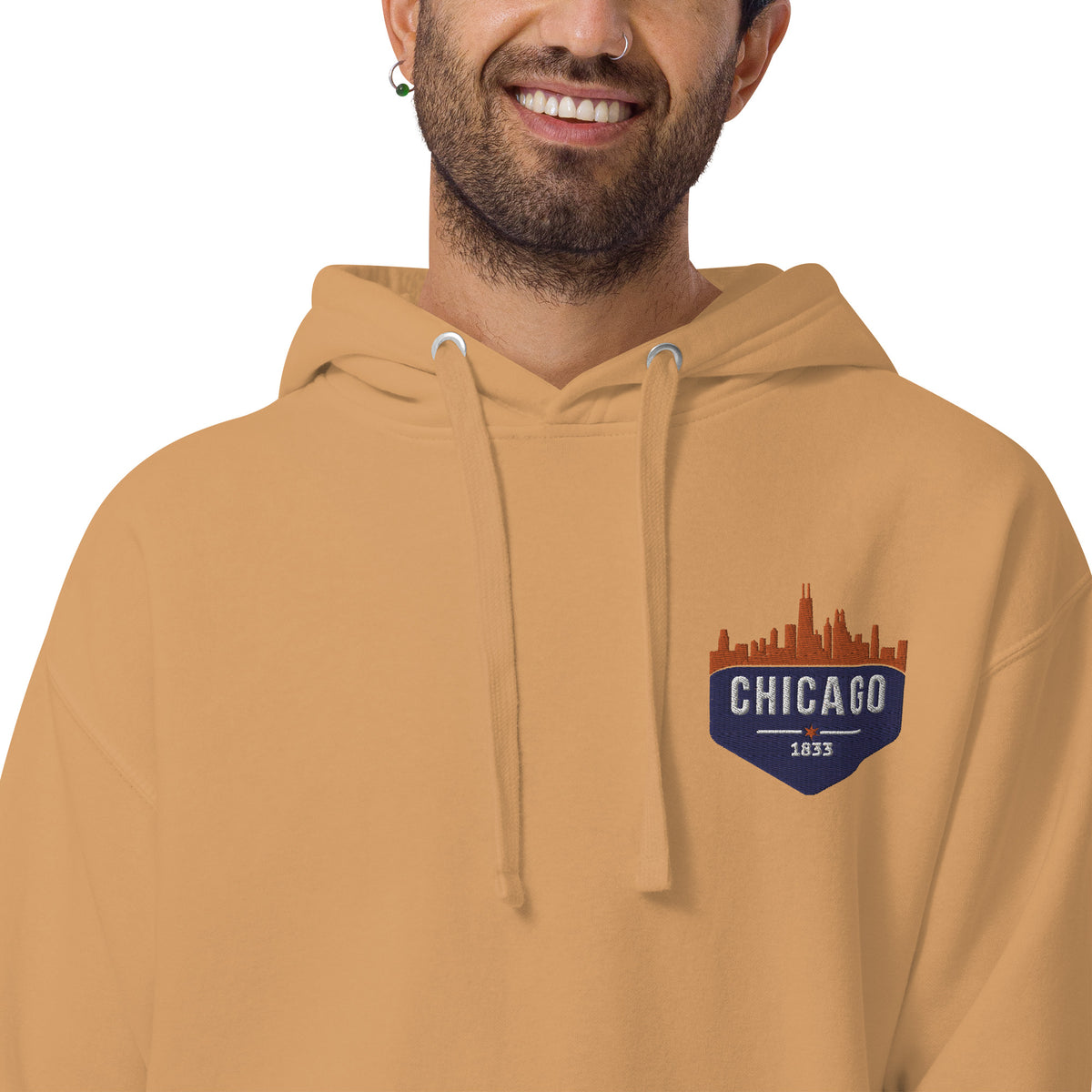 Men's Hoodie | Embroidered Chicago Bears Theme Patch
