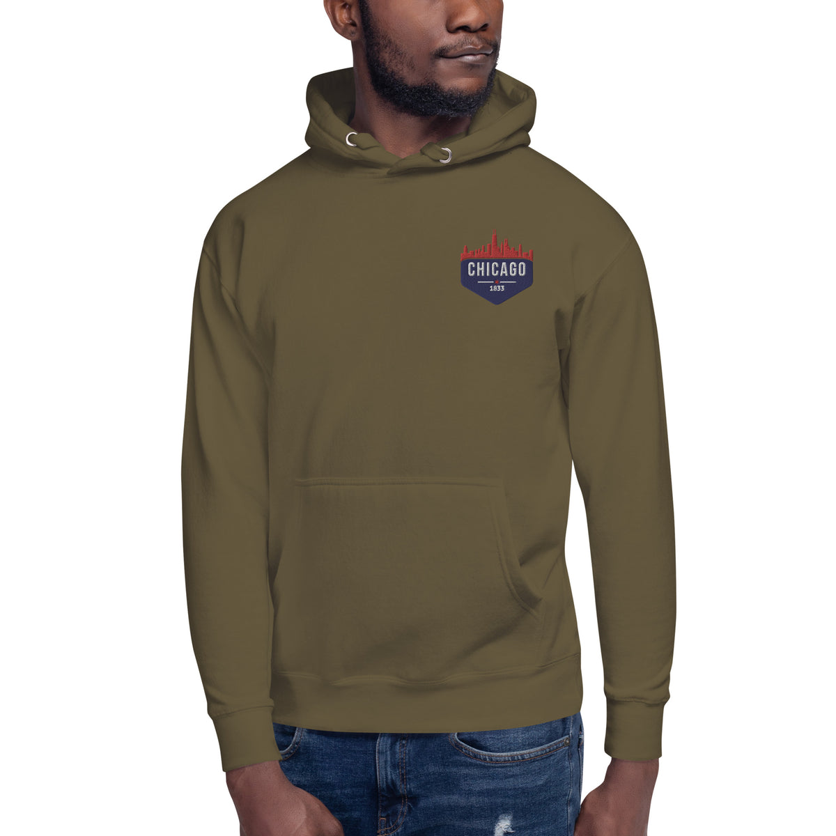 Men's Hoodie | Embroidered Chicago Cubs Theme Patch