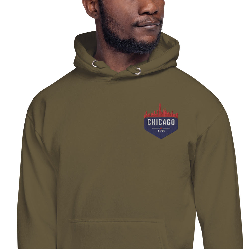 Men's Hoodie | Embroidered Chicago Cubs Theme Patch