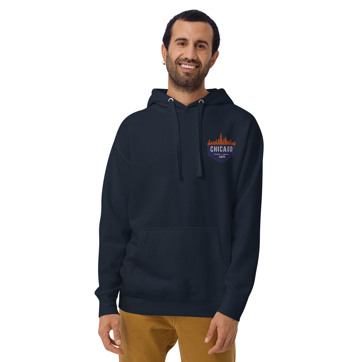 Men's Hoodie | Embroidered Chicago Bears Theme Patch
