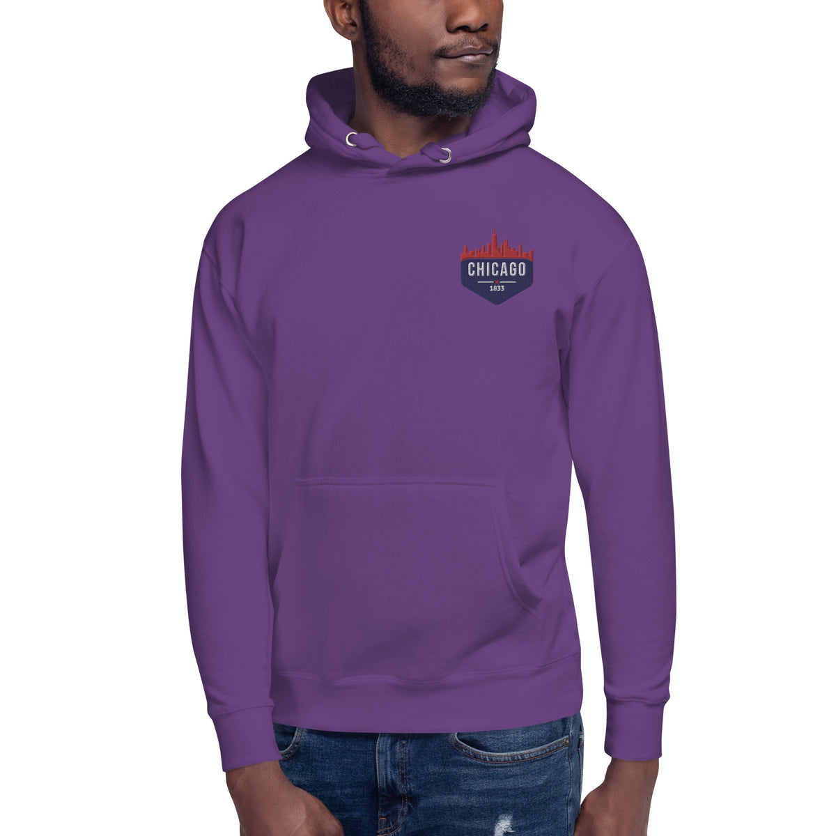 Men's Hoodie | Embroidered Chicago Cubs Theme Patch