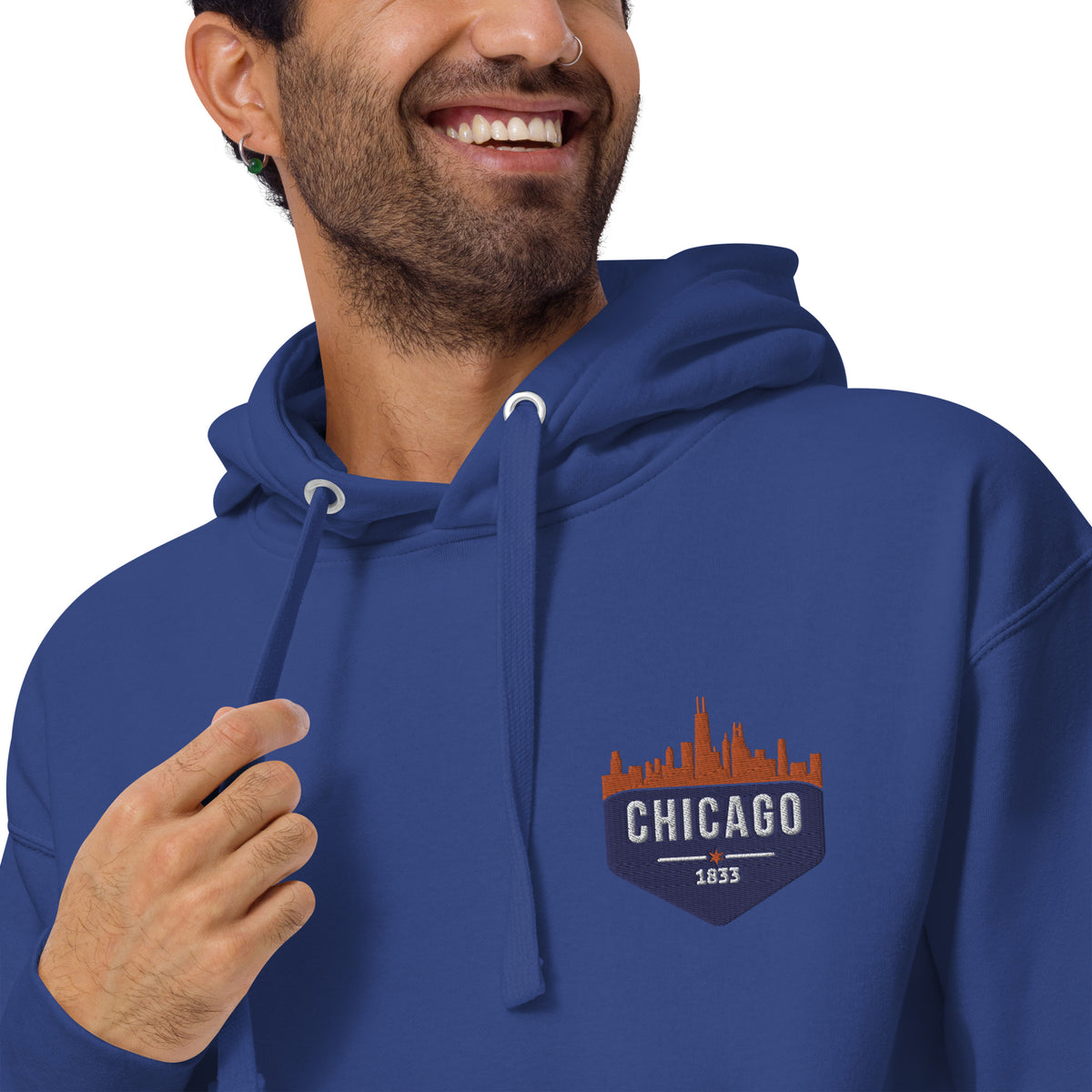 Men's Hoodie | Embroidered Chicago Bears Theme Patch