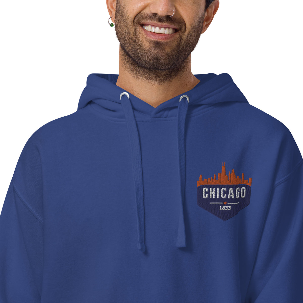 Men's Hoodie | Embroidered Chicago Bears Theme Patch