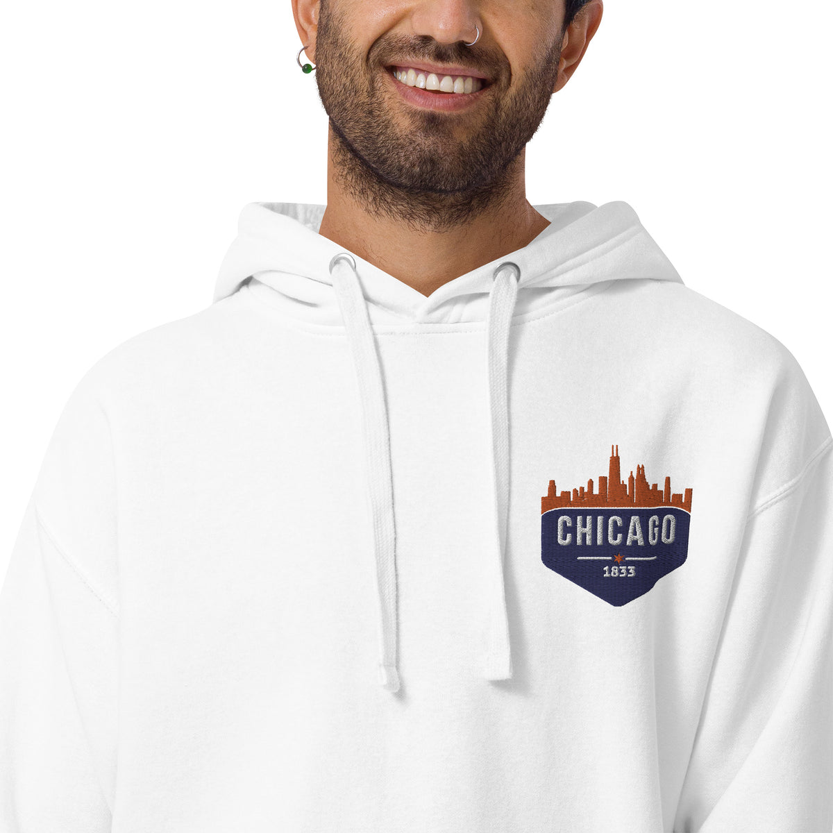 Men's Hoodie | Embroidered Chicago Bears Theme Patch